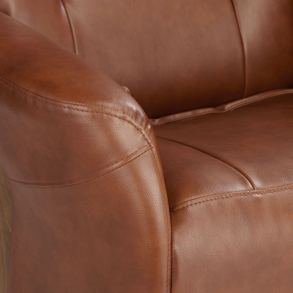 Brown Swivel Faux Leather Recliner Chair X857538