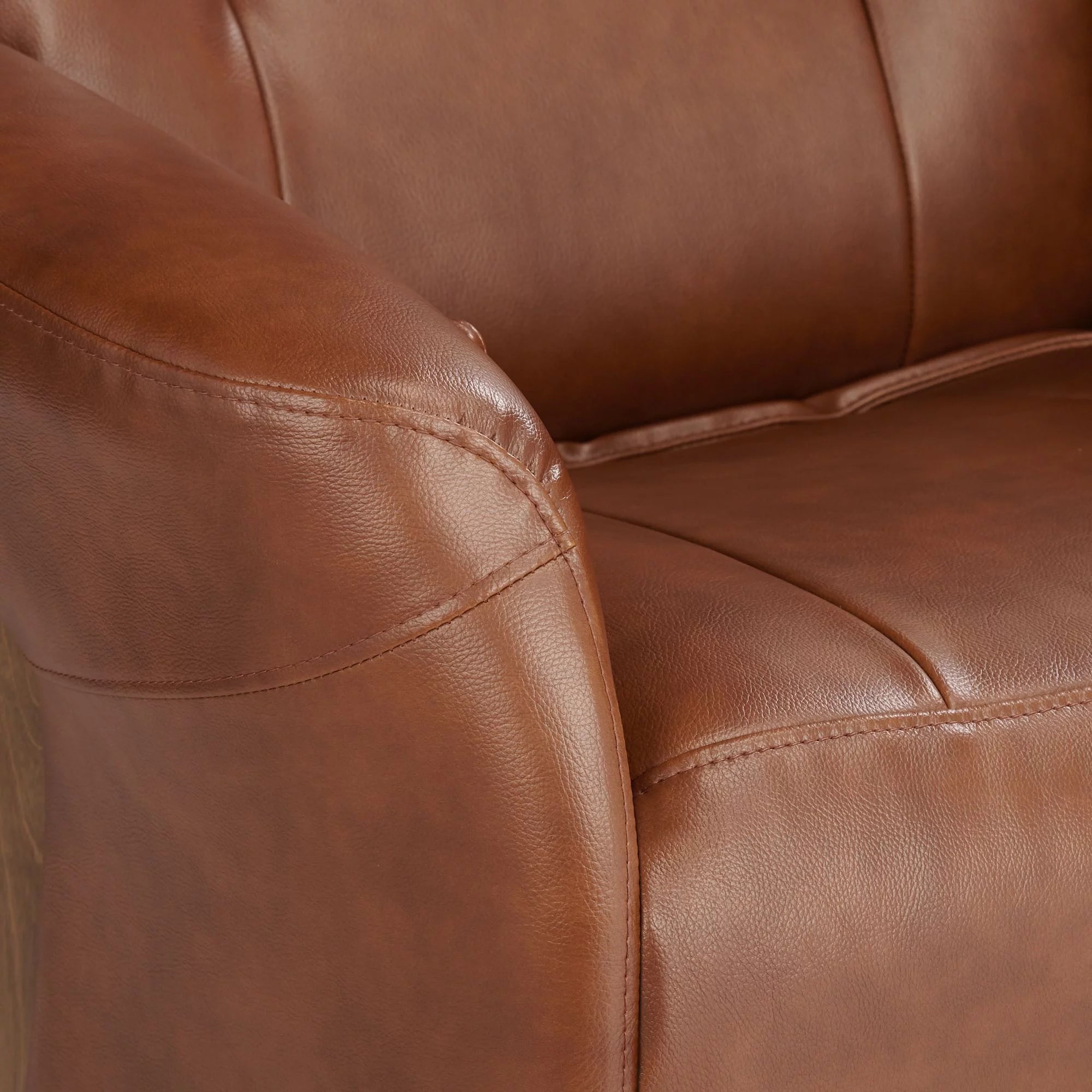 Brown Swivel Faux Leather Recliner Chair X857538