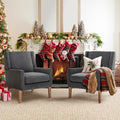 Beige Upholstered Fabric Accent Armchair Z26877