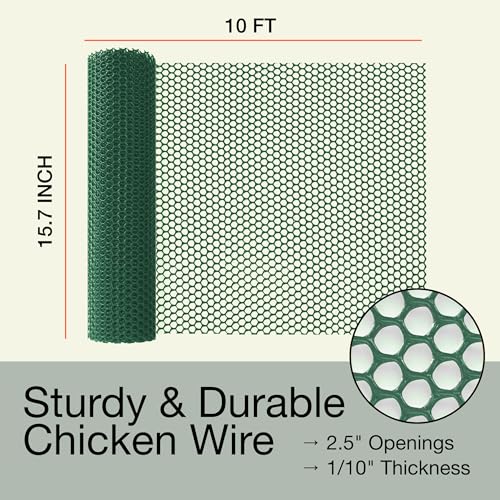 Green Plastic Wire Mesh Fence 15.7IN x 10FT Roll Y857495