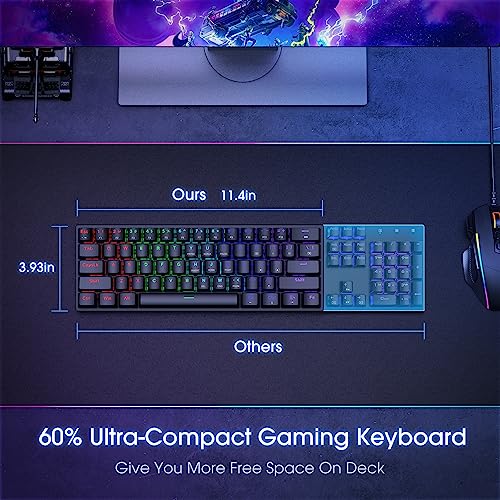 Black 61 Keys Wired Mechanical Gaming Keyboard with Blue Switches O713