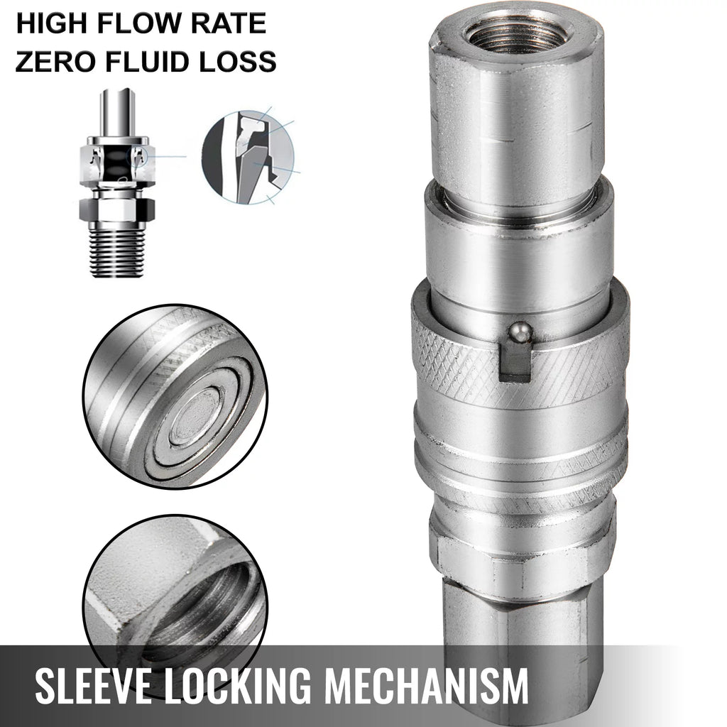 1/2" NPT Thread Hydraulic Couplers with Dust Caps K25338
