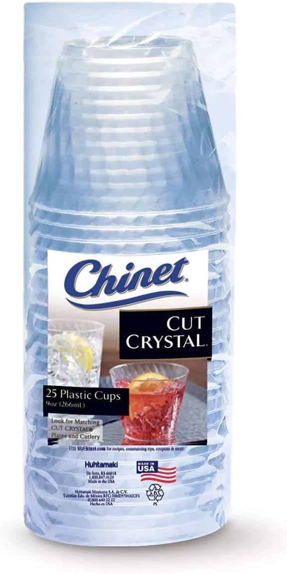 9 Ounce 50 Count Disposable Cut Crystal Cups B180972