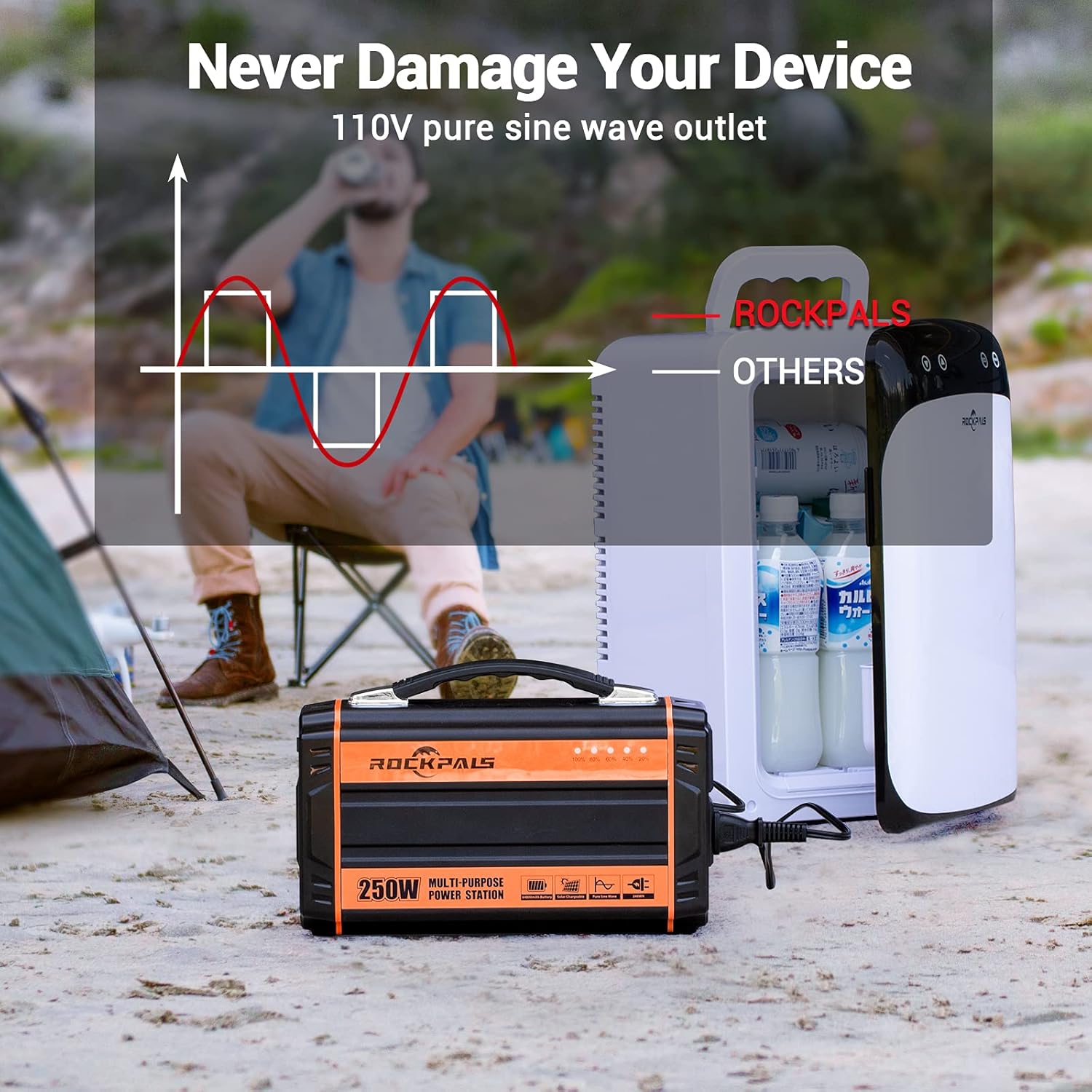 250-Watt Portable Lithium Battery Generator with 110V AC Outlet A56279