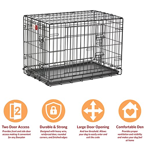 36-Inch Folding Dog Crate with Double Door Y290279