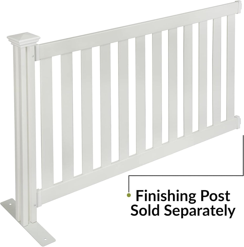 5.5' x 3' Portable Vinyl Fence Kit and 36" x 72" White Picket Fence Panel O7495
