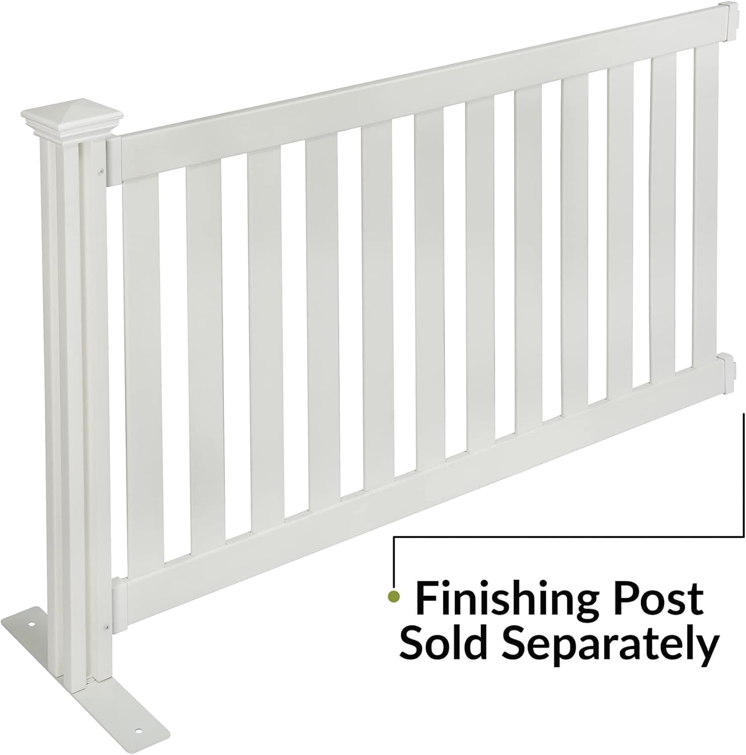 5.5' x 3' Portable Vinyl Fence Kit and 36" x 72" White Picket Fence Panel O7495