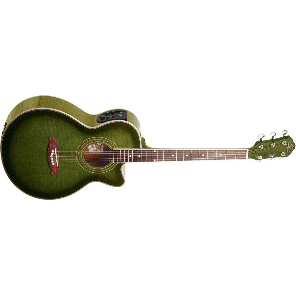 Trans Green Cutaway Acoustic Electric Guitar Y8524