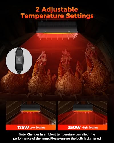 250W Waterproof Infrared Heat Lamp with Adjustable Temp & Height Y7238