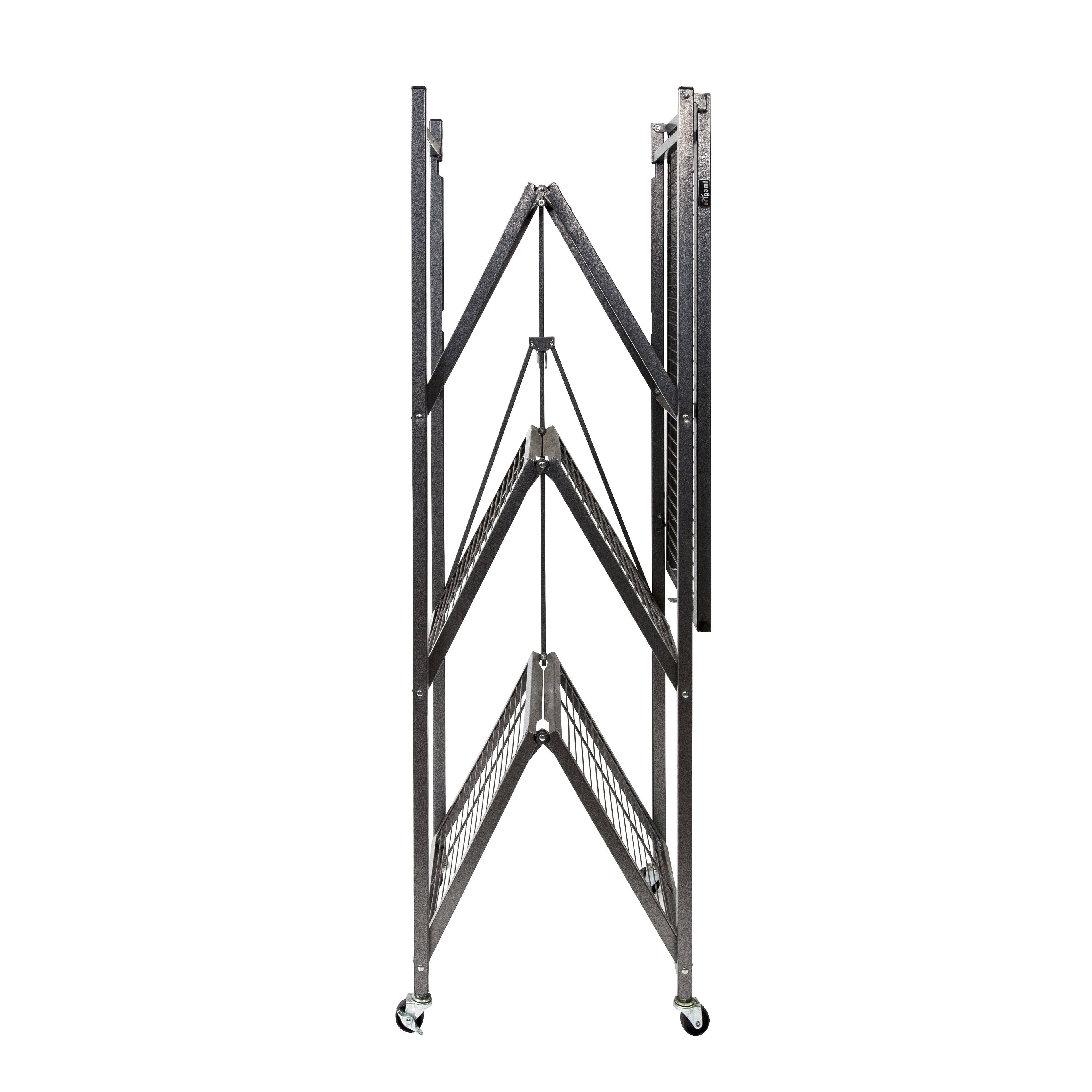 Large 4-Tier Heavy-Duty Rack with Casters Red B405