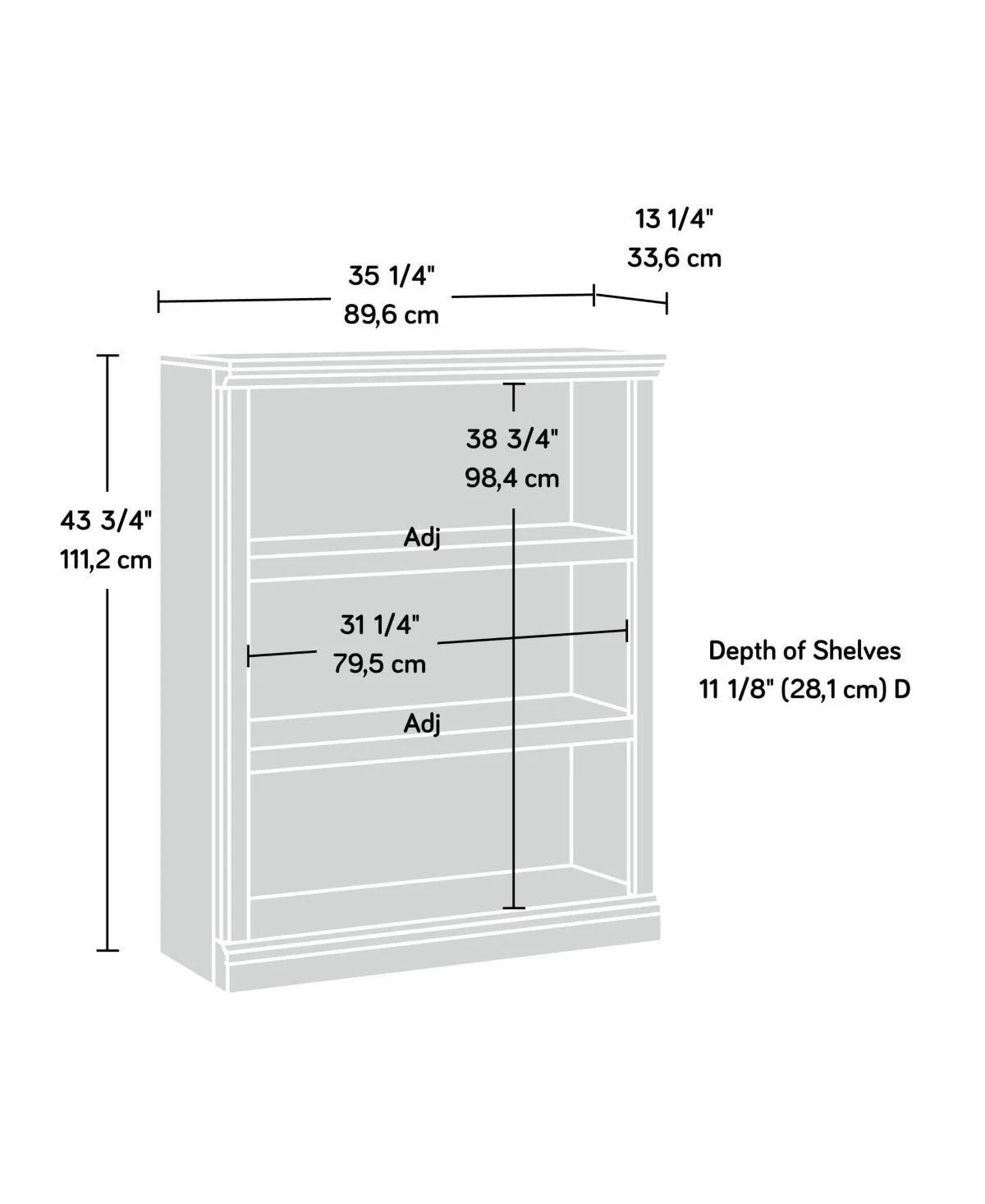 3-Shelf Bookcase K77600