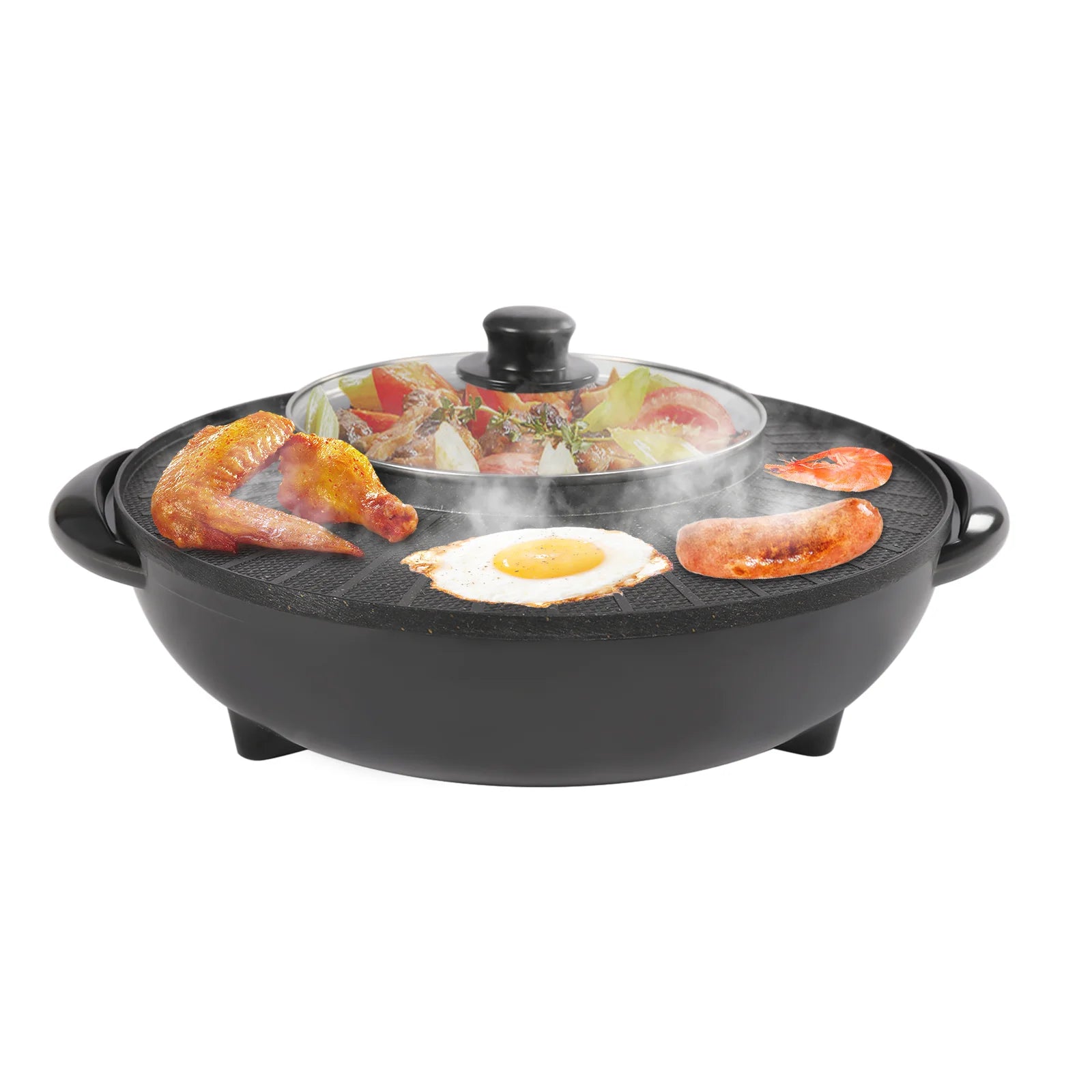 Portable Circular Hotpot Grill Combo Nonstick O955855