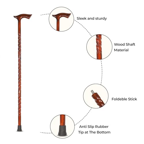 Natural Wood Walking Stick Cane Q97542