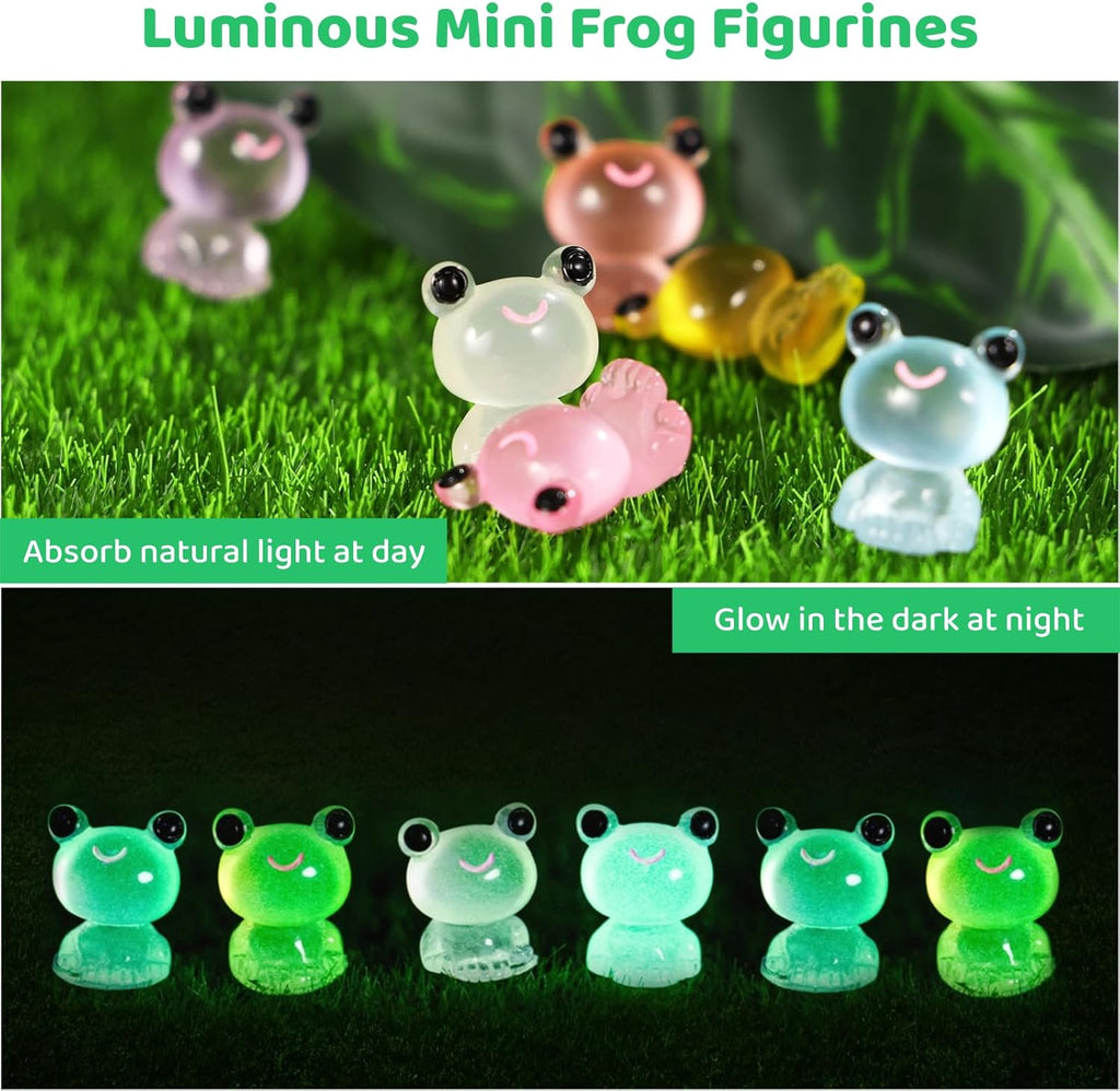 200 Pack Mini Glow in The Dark Resin Frogs Figurines V92981