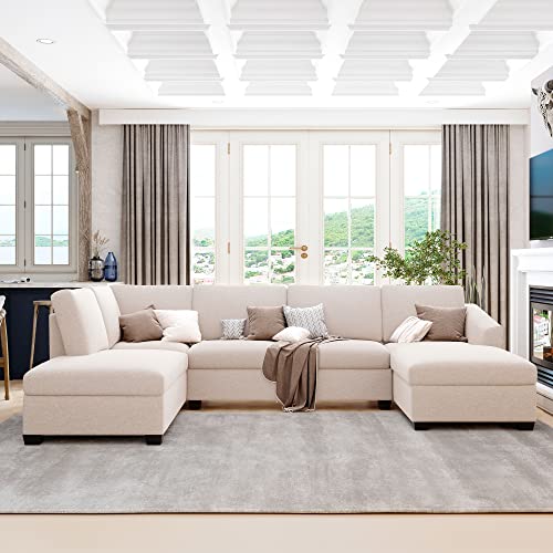 Beige U-Shape Sectional Sofa M31273