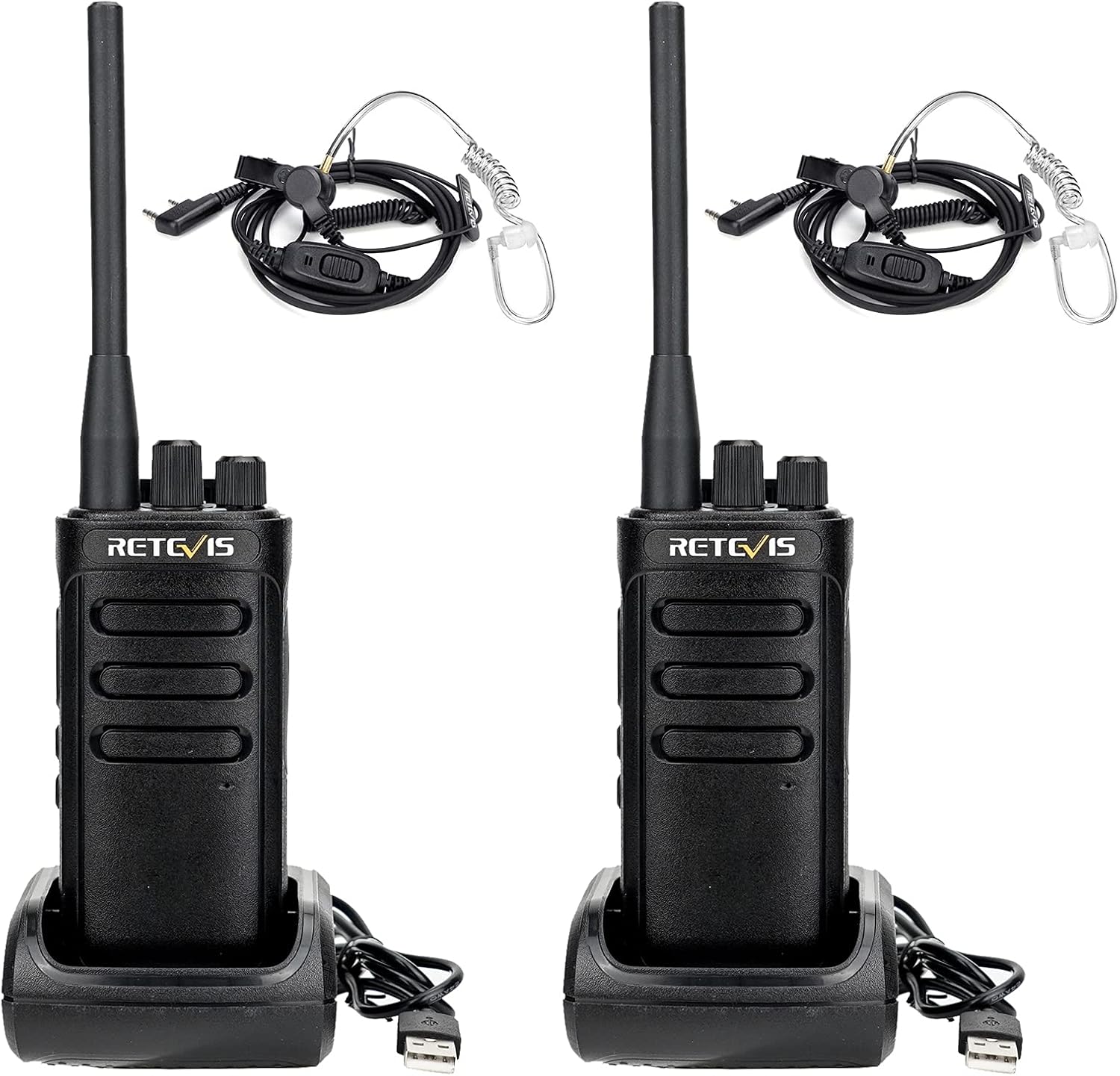 Walkie-Talkies 2 Pack 16CH 2000mAh Rechargeable Two Way Radios with Earpiece M422077