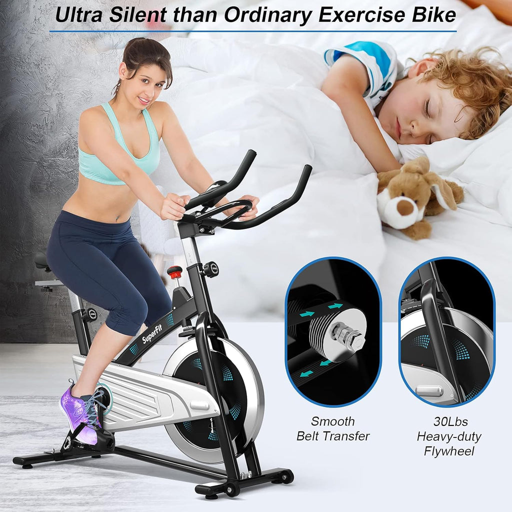 Magnetic Belt Drive Indoor Exercise Cycling Bike with LCD Monitor M583