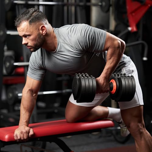 55LB Adjustable Dumbbell Set with Tray Q591377