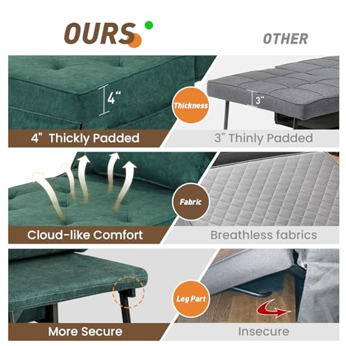 Light Blue 36" W Convertible Ottoman Bed Sleeper L933