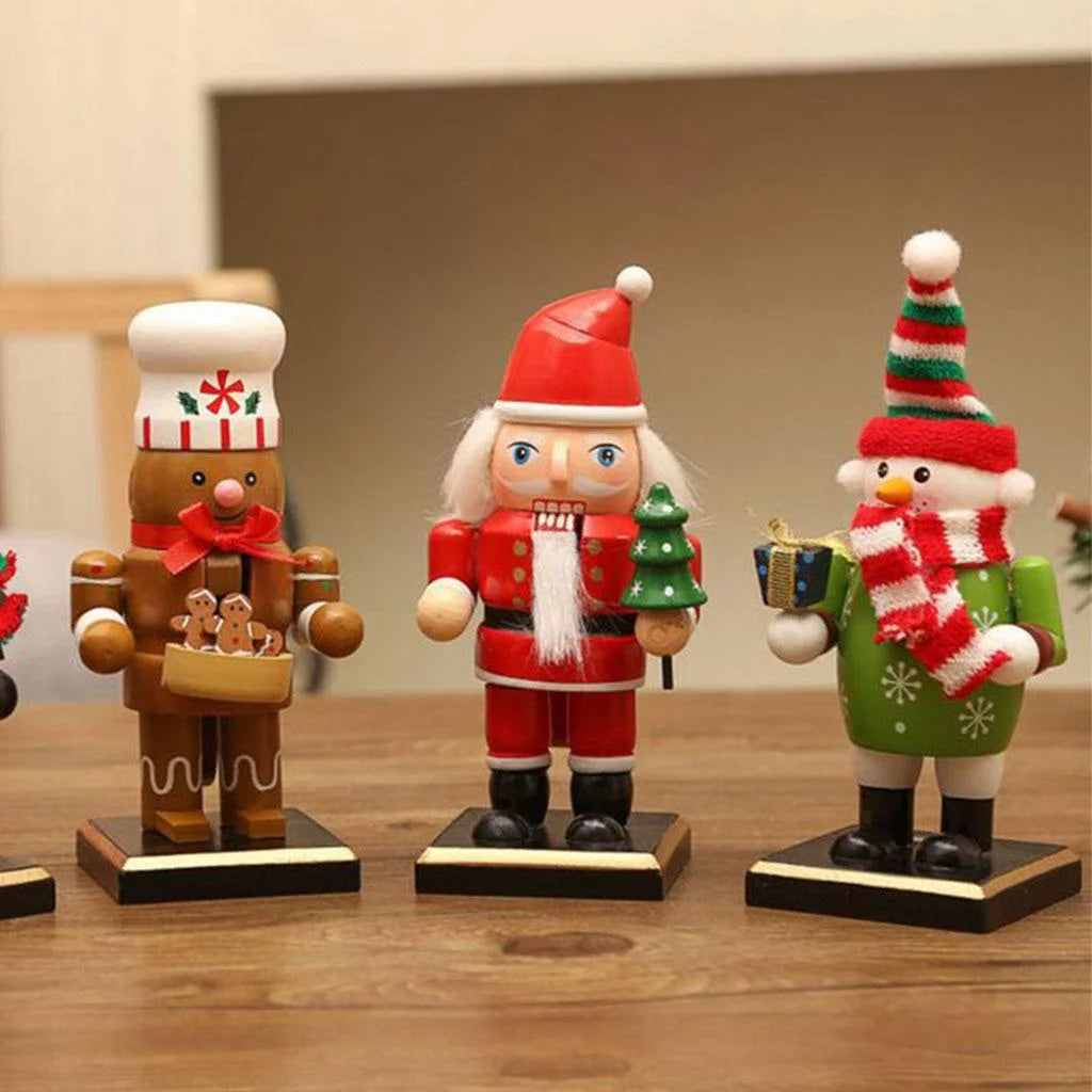 2-pack 16cm Wooden Nutcracker Christmas Décor A74759
