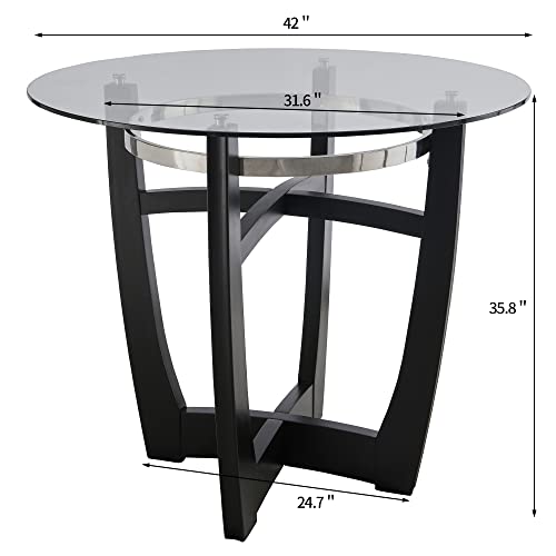 Ivory White Set of 2 Glass Counter Height Bar Stools with Upholstered Back K3667
