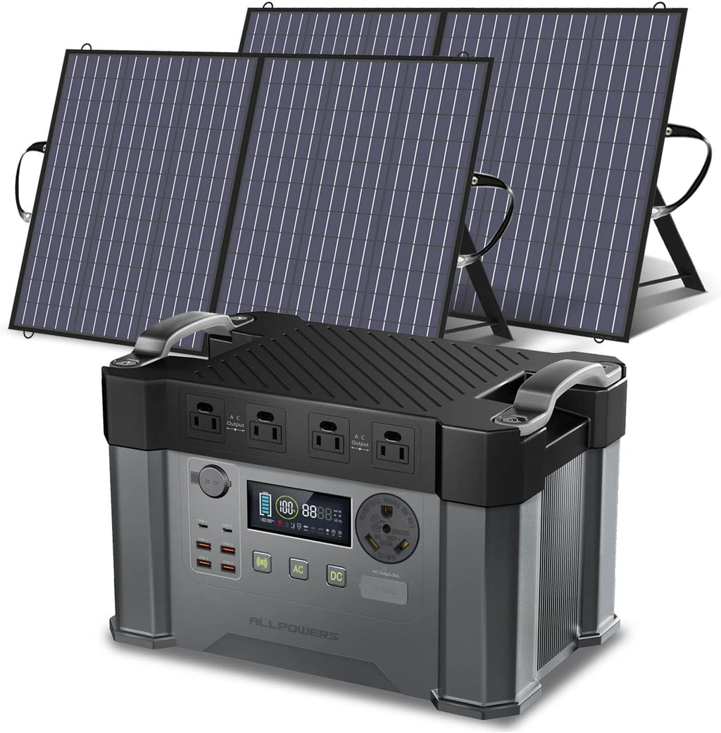 2400W Portable Power Station with 2pcs Foldable Solar Panel 100W G769