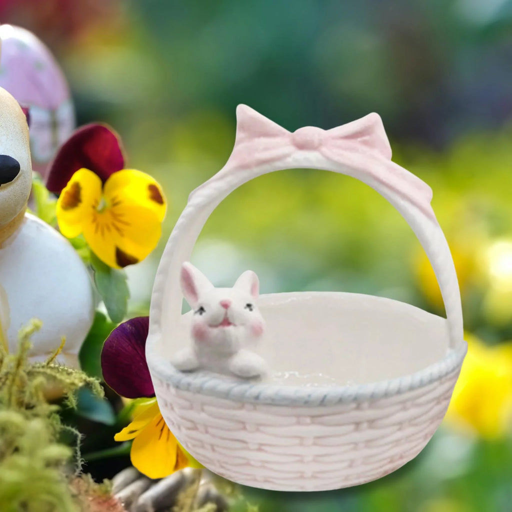 Ceramic Rabbit Easter Basket Bunny Bowls Small Candy Serving Bowls Y5966