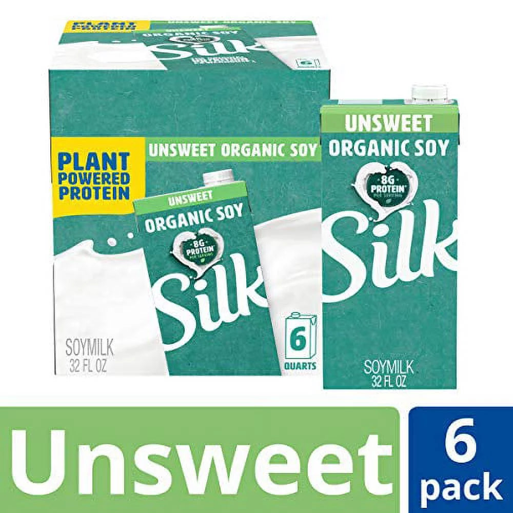 32 Fl Oz Pack of 6 Unsweetened Organic Soy Milk J828