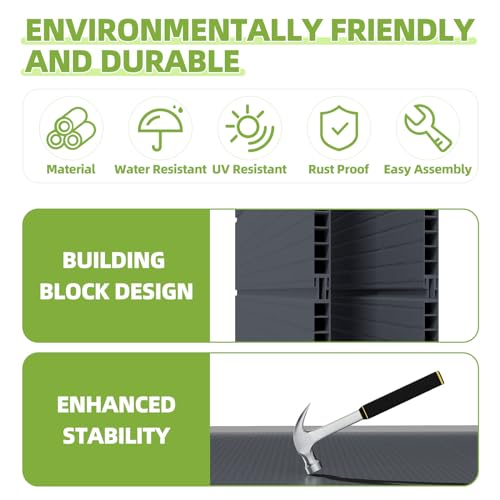LightGray Resin Outdoor Storage Shed 6x4.4FT with Floor U299299