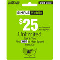 $25 Unlimited Talk & Text 30-Day Prepaid Plan (3GB at high speeds) Q23817