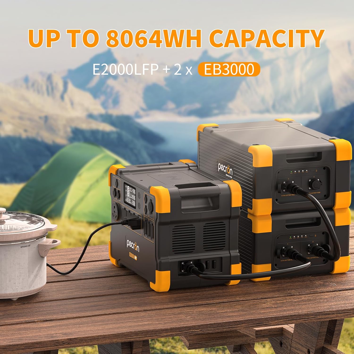 Portable Power Station with 6 Solar Panels LiFePO4 Battery Backup Z425292