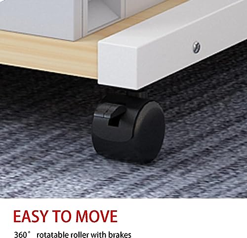 Black 2 Tier Printer Stand with Wheels J6368