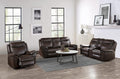 3-Piece Dark Brown Manual Reclining Sofa Set S218