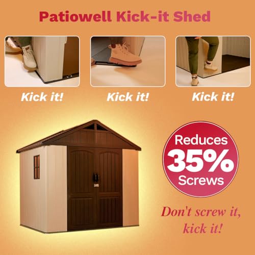 8' x 6' Plastic Outdoor Storage Shed with Floor I3745