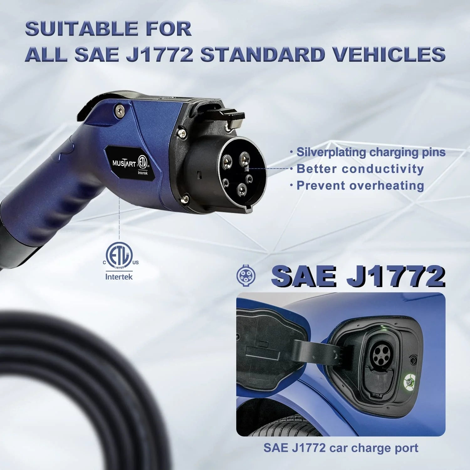 Portable Level 2 EV Charger, 240 Volt, 25ft Cable, 40 Amp Adjustable, NEMA 14-50P Q9214