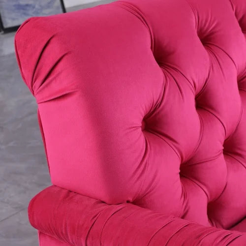 rose red 3 seater Chesterfield sofa E202449