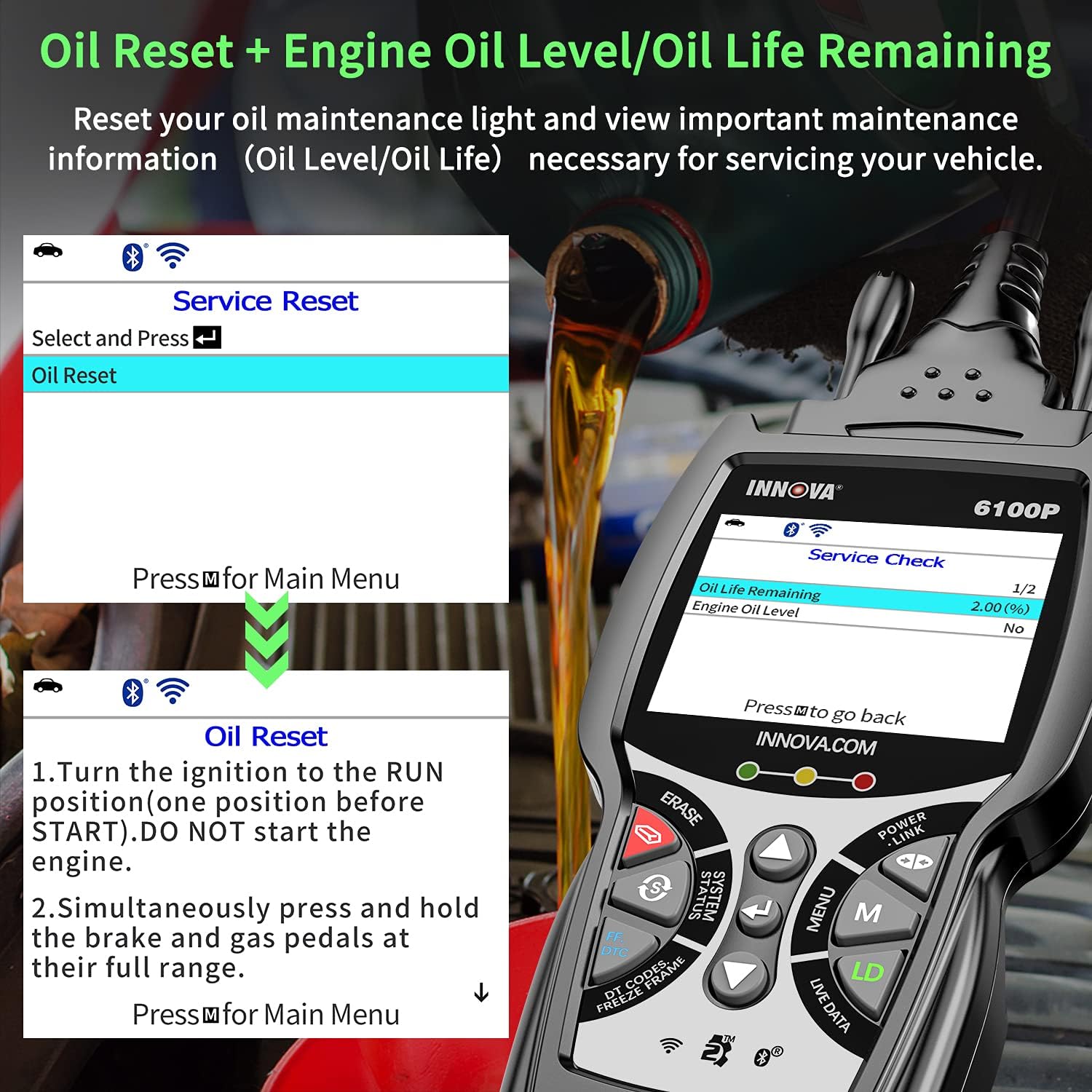 OBD2 Scanner Diagnostic Scan Tool with Oil Reset I645026