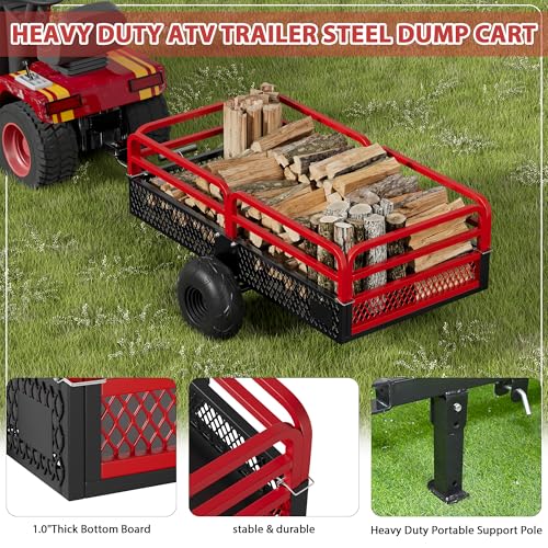 Heavy Duty Steel Dump Cart Utility Trailer with Removable Sides I893