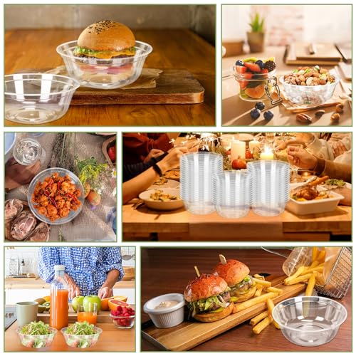 70 Pack 14oz Clear Plastic Bowls H3465