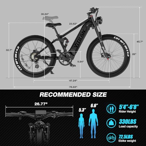 26 Inch Fat Tire Electric Bike with Full Suspension Q98302