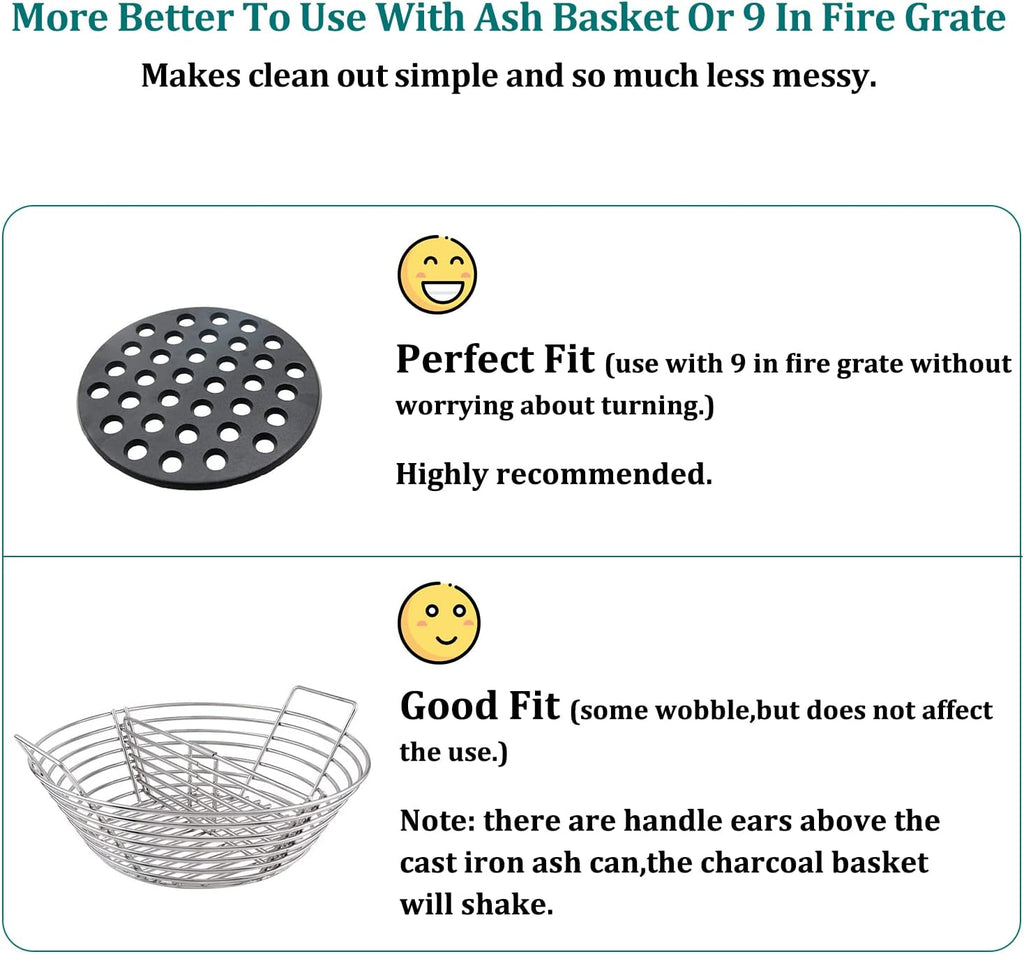 Cast Iron Ash Can with Handle Charcoal Ash Basket J5561