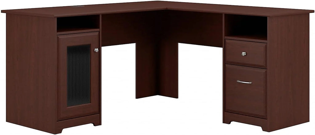L Shaped Computer Desk In Harvest Cherry G7857