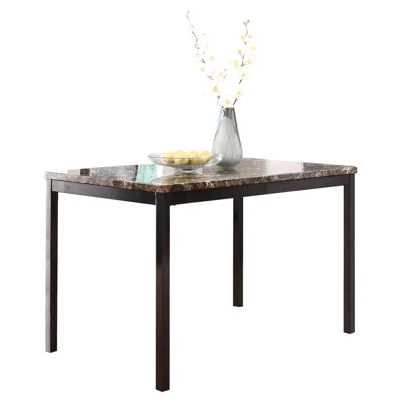 Contemporary Dining Table with Faux Marble Top in Black C6930