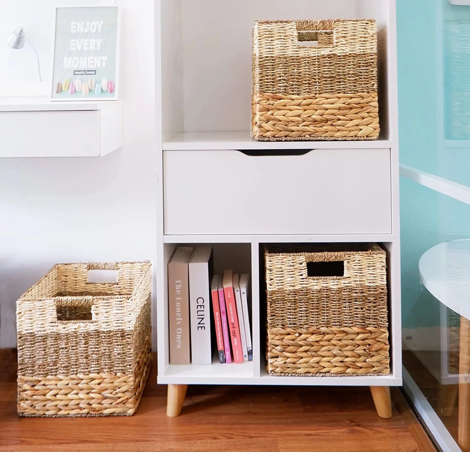 Natural Wicker Storage Cubes, Set of 4 Hyacinth Baskets K448