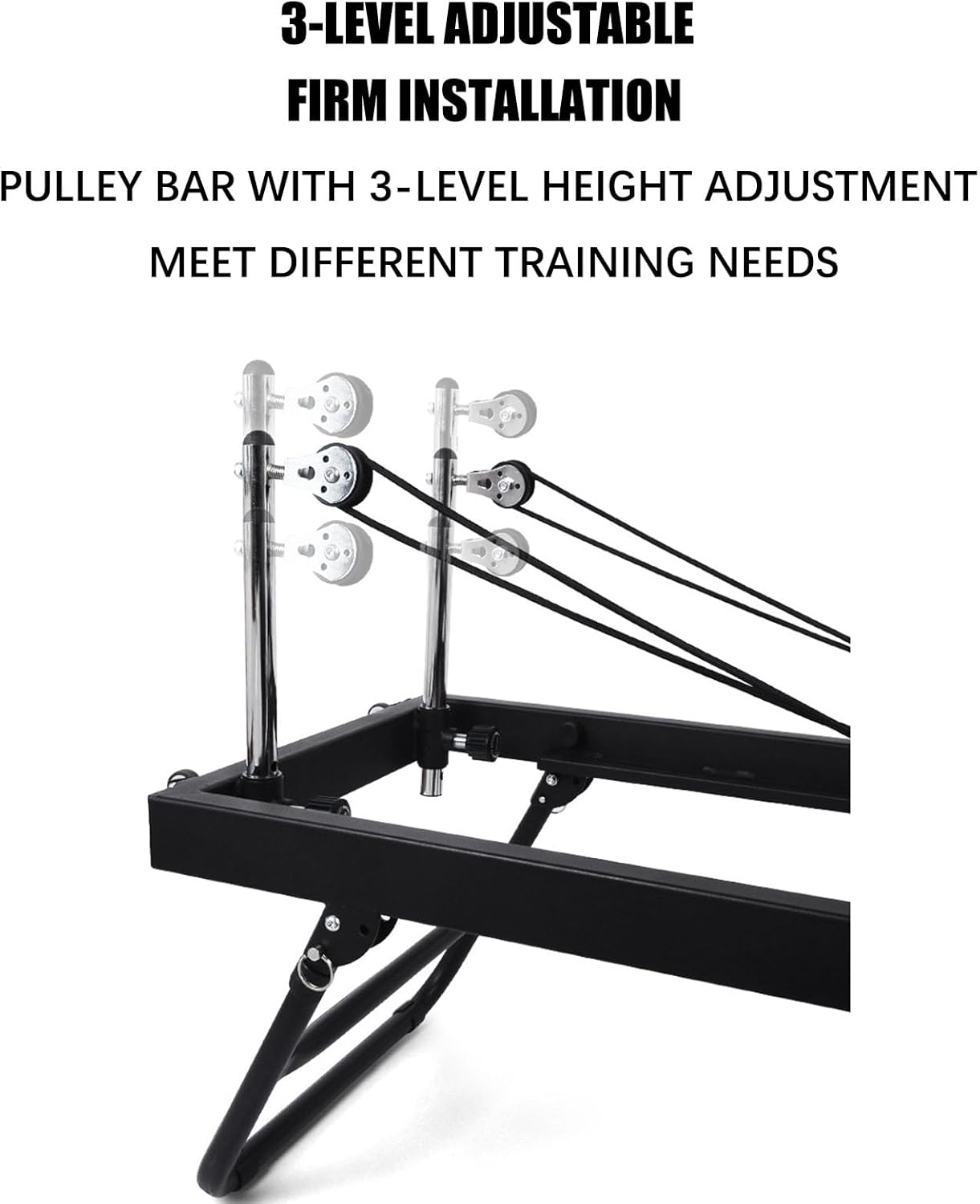 Foldable Pilates Reformer with Dual Resistance Springs and Cords P257230