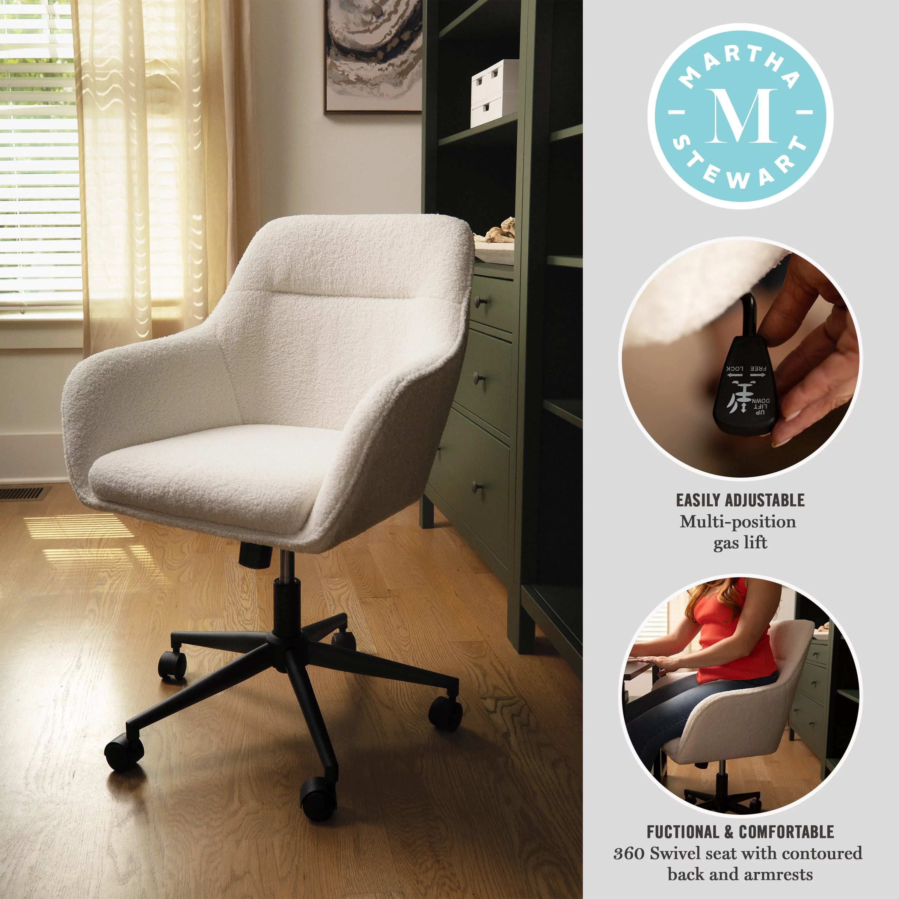 White Upholstered Office Chair D600469