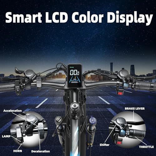 26 Inch Fat Tire Electric Mountain Bike 4000W Peak 48V 23Ah 21 Speed G318158