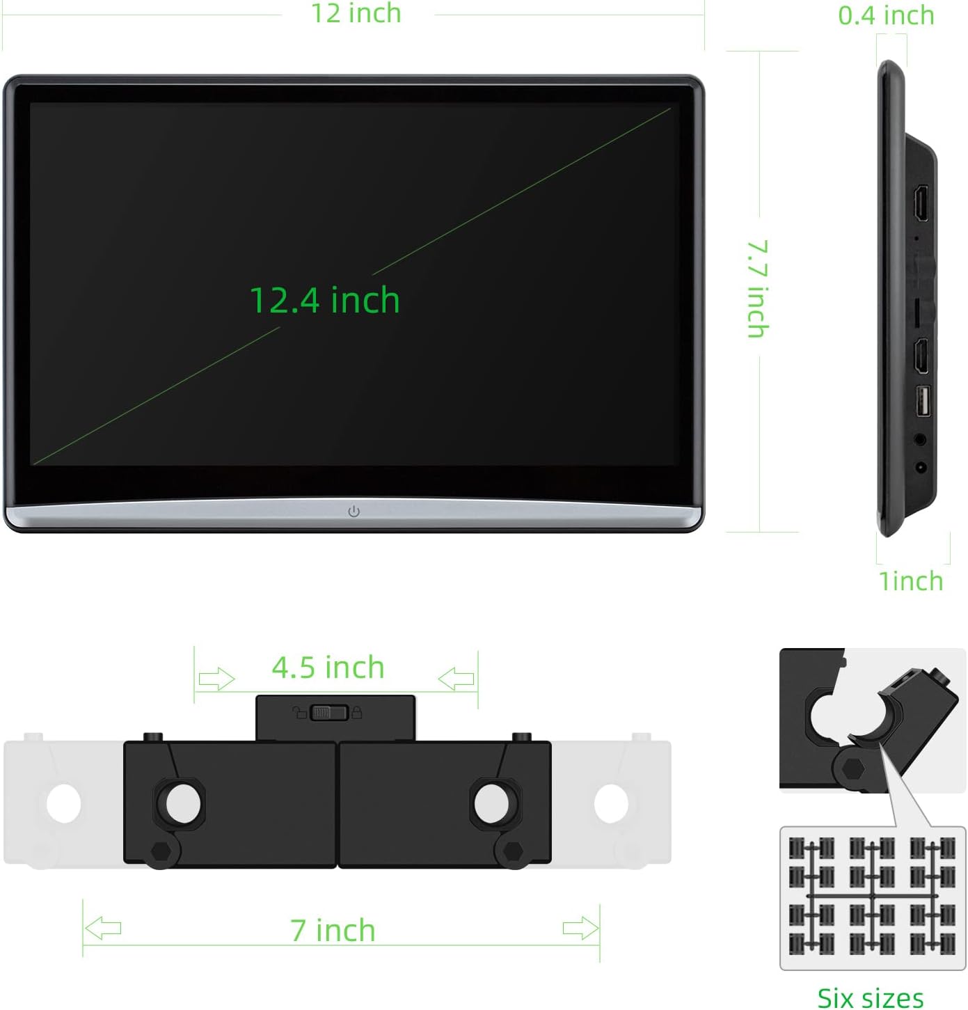 12.4" Touch Screen Car Monitor Tablet A3479