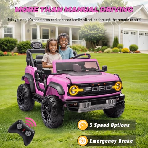 2 Seater Ride On Car, 24v Electric Power Ride On Truck Toy with Remote Control, Blue M69025