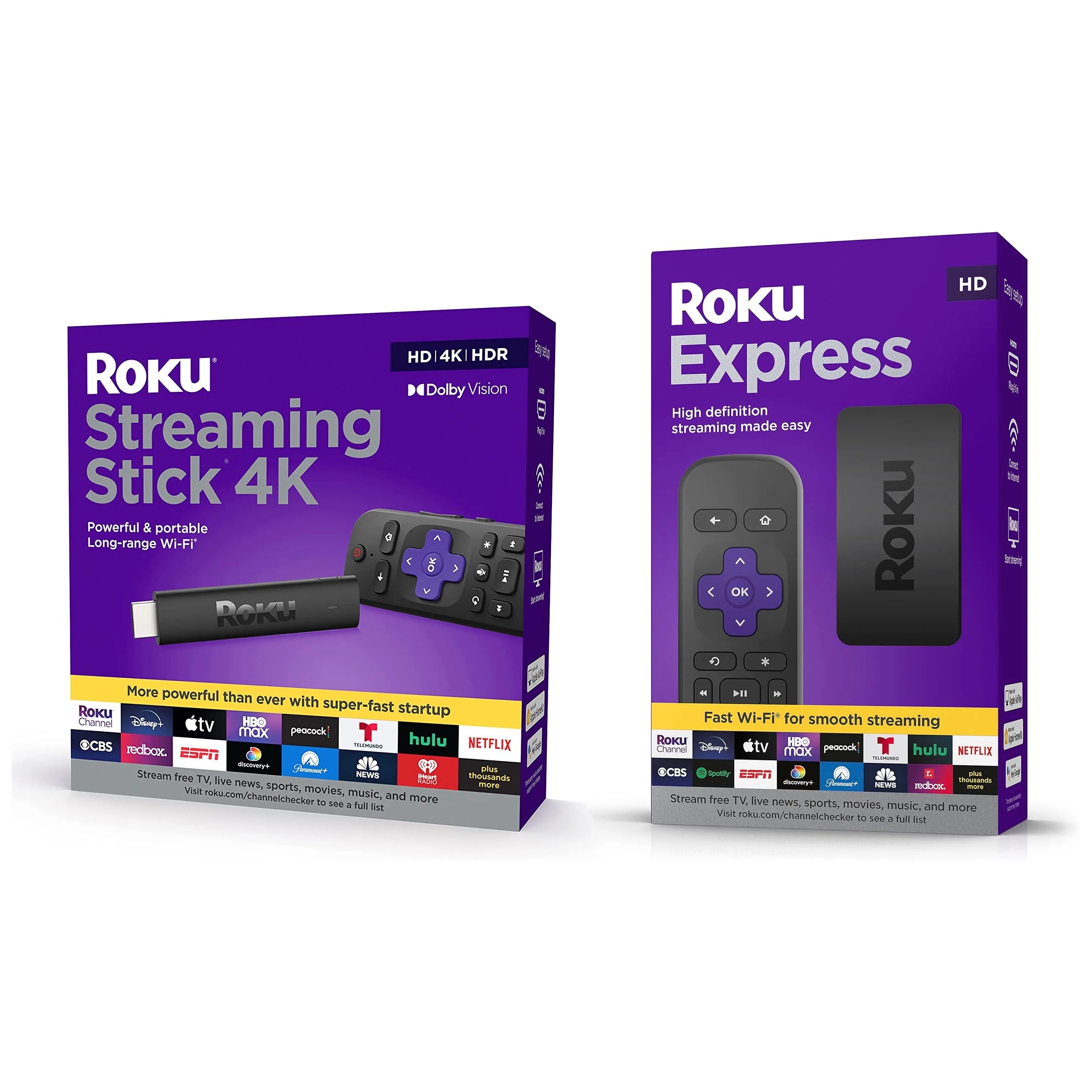 Roku Streaming Stick 4K with Voice Remote and Roku Express HD Bundle F838983